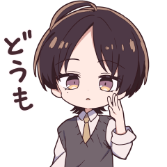 center-part mullet boy sticker