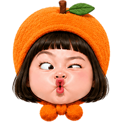 Orange Costume Funny Face