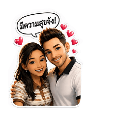 Cute Farang couple stickers