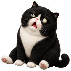 Tuxedo Flat-Face Cheeky Cat (No Text)