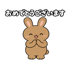 Polite Brown Bunny: 40 Greeting Stickers