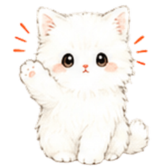 White Cat Stickers for Everyday