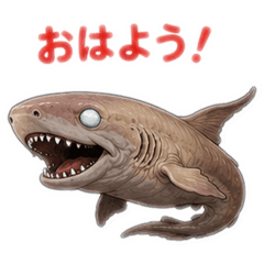 I made a love frilled shark stickers