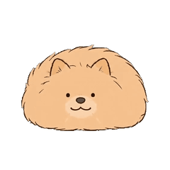 No Text Pomeranian Animated (Orange)