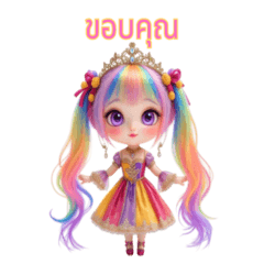 Rainbow-colored long hair Thai