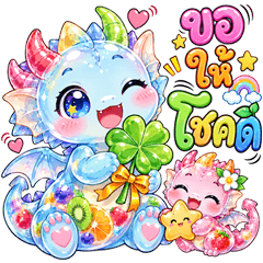 Cute Clear Fruity Jelly Dragon