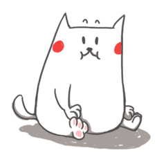 White Fat Kitty – LINE stickers | LINE STORE