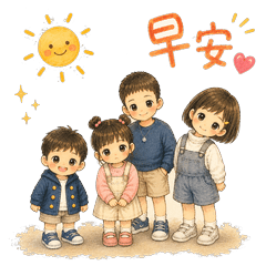 A lovely family of children