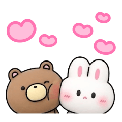 Cute Teddy and Bunny sticker 47