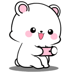 Lovely White bear :  Animated Stickers