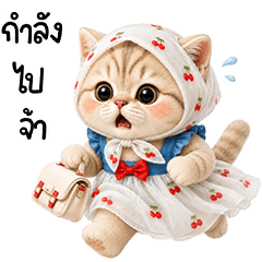 Beautiful cat in sweet dress