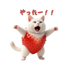 Strawberry Cat-Cute Everyday Stickers