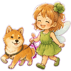 妖精柴犬與貓貼圖40款