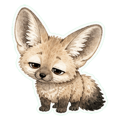 Bat-eared fox Watercolor 1