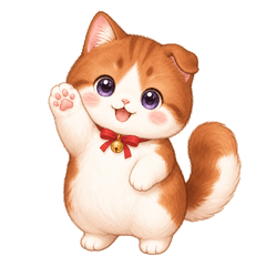 Cute Red-Brown Cat: Everyday Stickers