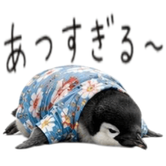Penguin in an Aloha shirt