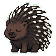 アフリカタテガミヤマアラシドット絵1