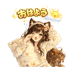 Cute cat ear girl stickers for daily use