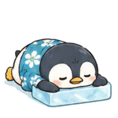 [No text]Penguin in an Aloha shirt