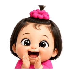 Three Cute Japanese Siblings 3D Stickers