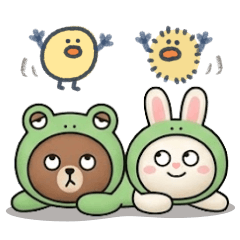 Cute Teddy and Bunny sticker 48
