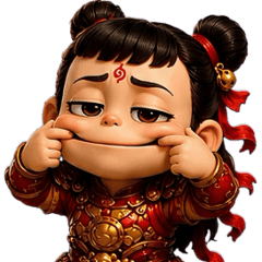 Nezha Playing It Cool BIG Stickers