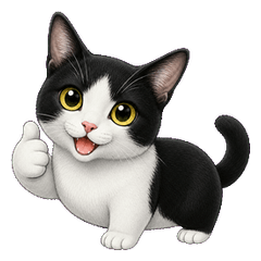 Cute Cat for Work & Daily Life whiteblac