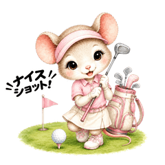 Cute Golf Girl Mouse