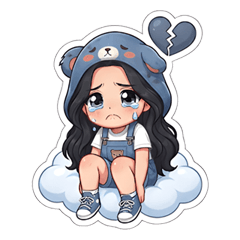 Young Girl in Denim Overalls V.1