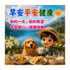 金邊風景日常問候貼圖