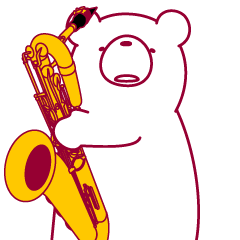 The bear. He plays a baritone saxophone.