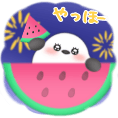 夏天/白鳥/鳥/數位印章