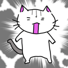Troubled brow cat negative Stickers