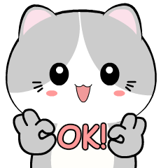 Baby Grey Cat 8 : Animated Stickers