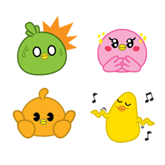 Colorful Chickens Emoji
