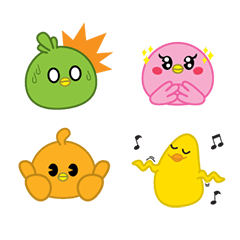 Colorful Chickens Emoji