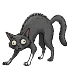 Evil cat, disgusting.