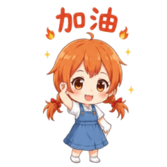 橘髮小女孩的日常問候｜可愛聊天貼圖