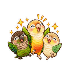 Parrot Trio Pops into Your Chat