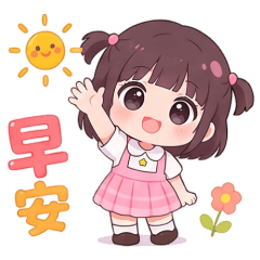 可愛紮辮小女孩日常