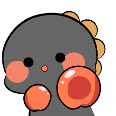 Chubby Black Dino : Animated Stickers