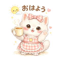 Cute Fluffy Cat Stickers for Everyday
