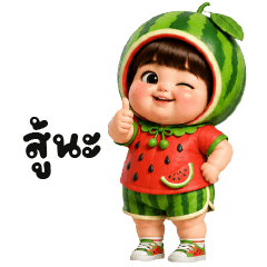 Chubby  Girl-ชุดแตงโม
