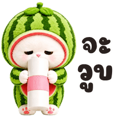 Watermelon Kitty (Big Stickers)