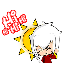 Red shirt, white head