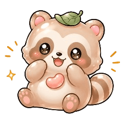 Cute Raccoon Daily Chat Stickers