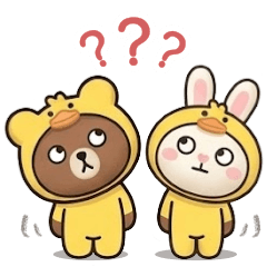 Cute teddy and bunny sticker 49