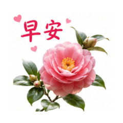 心花開小貼圖 47 山茶花問候篇