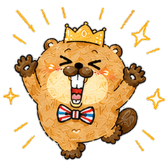 Ugly-Cute King Beaver Bossy Stickers