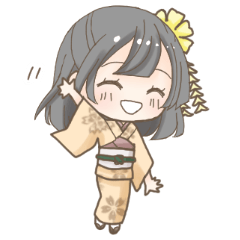 The cute kimono girl sticker